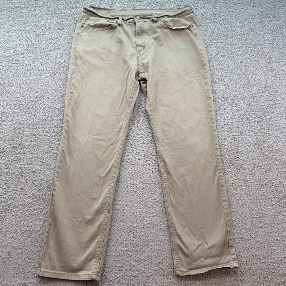 Levi's 541 Athletic Taper Khaki Tan Stretch Pants Mens 36x32 18181-0040